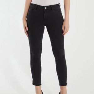 DL1961 Florence Crop Mid Rise Skinny Black Jeans
